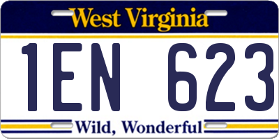 WV license plate 1EN623