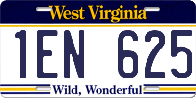 WV license plate 1EN625