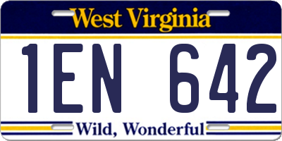 WV license plate 1EN642
