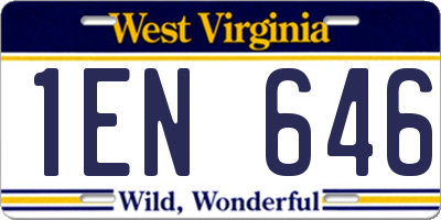 WV license plate 1EN646