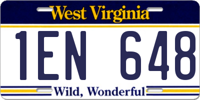 WV license plate 1EN648
