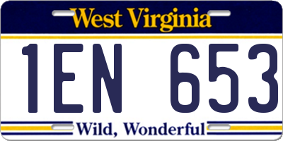 WV license plate 1EN653