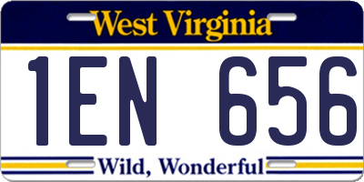 WV license plate 1EN656