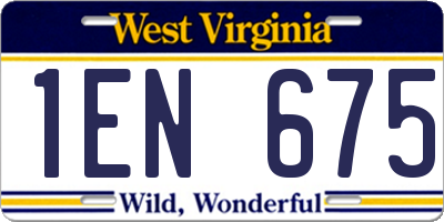 WV license plate 1EN675