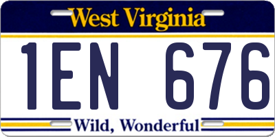 WV license plate 1EN676
