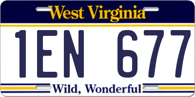 WV license plate 1EN677