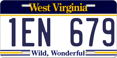 WV license plate 1EN679