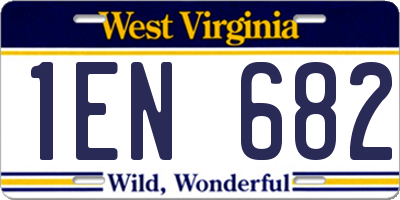 WV license plate 1EN682