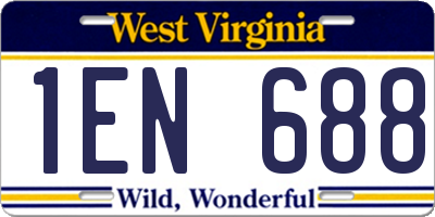 WV license plate 1EN688