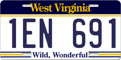 WV license plate 1EN691
