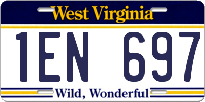 WV license plate 1EN697
