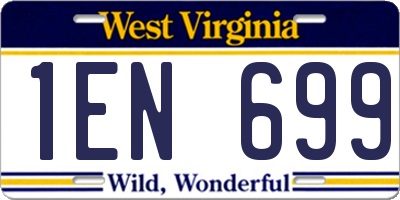 WV license plate 1EN699