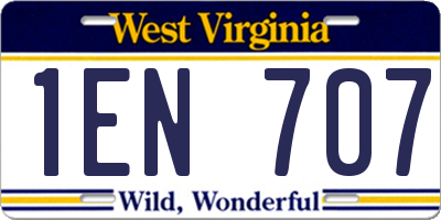 WV license plate 1EN707