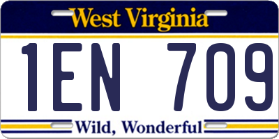 WV license plate 1EN709