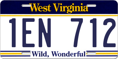 WV license plate 1EN712