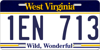 WV license plate 1EN713