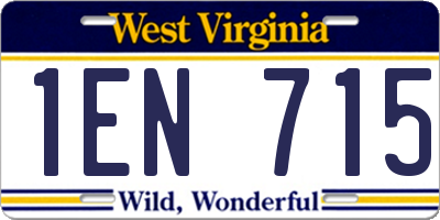 WV license plate 1EN715