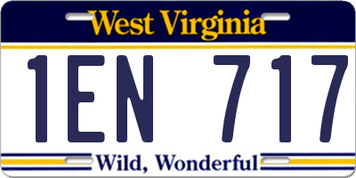 WV license plate 1EN717