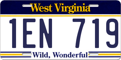 WV license plate 1EN719