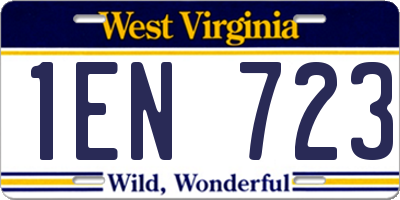 WV license plate 1EN723