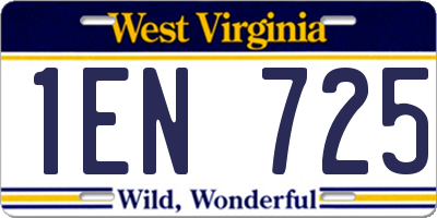 WV license plate 1EN725