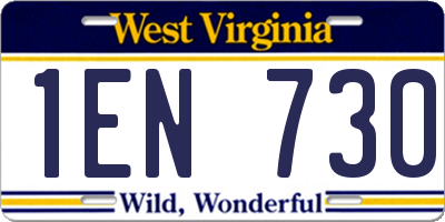 WV license plate 1EN730