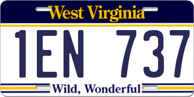 WV license plate 1EN737