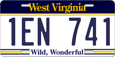 WV license plate 1EN741