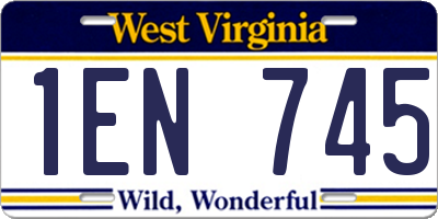 WV license plate 1EN745