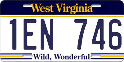 WV license plate 1EN746