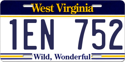 WV license plate 1EN752