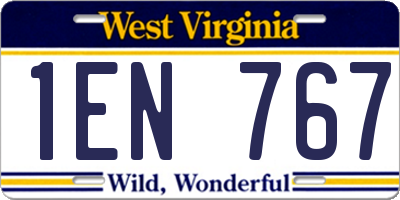 WV license plate 1EN767