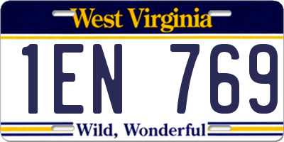 WV license plate 1EN769