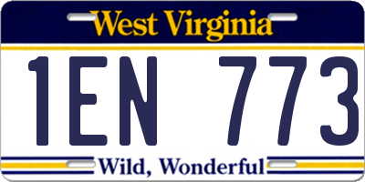 WV license plate 1EN773