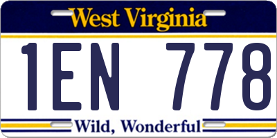 WV license plate 1EN778