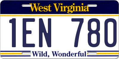 WV license plate 1EN780