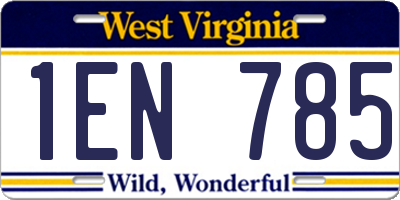 WV license plate 1EN785