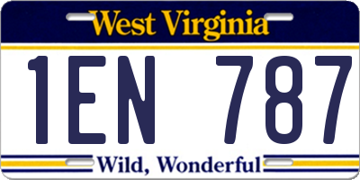 WV license plate 1EN787