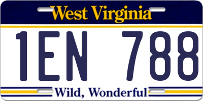 WV license plate 1EN788