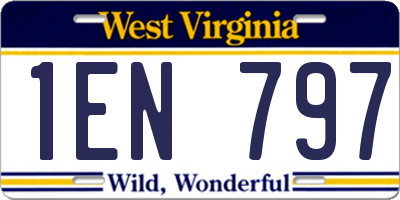 WV license plate 1EN797