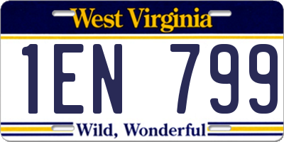 WV license plate 1EN799