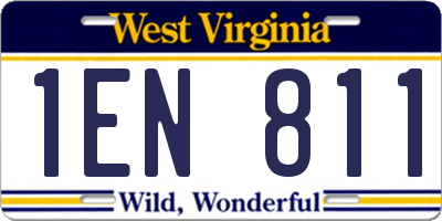 WV license plate 1EN811