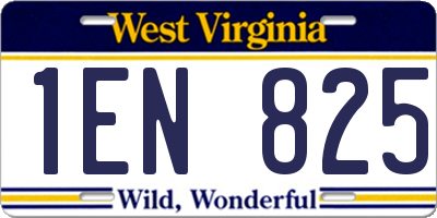 WV license plate 1EN825
