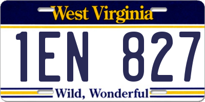 WV license plate 1EN827
