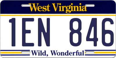 WV license plate 1EN846