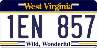 WV license plate 1EN857