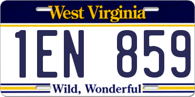 WV license plate 1EN859