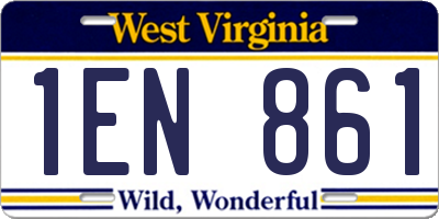 WV license plate 1EN861