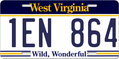 WV license plate 1EN864