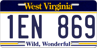 WV license plate 1EN869